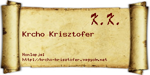 Krcho Krisztofer névjegykártya