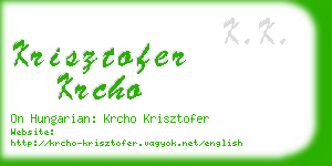 krisztofer krcho business card
